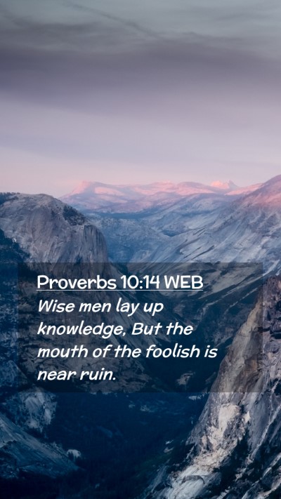 Picture 02 - Proverbs 10:14 WEB Mobile Phone Wallpaper - Wise men lay up knowledge, But the mouth of the - Mobile Bible Verse Wallpaper