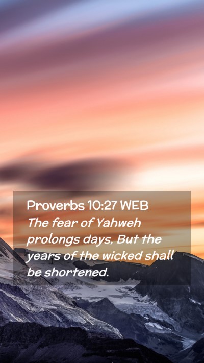 Picture 02 - Proverbs 10:27 WEB Mobile Phone Wallpaper - The fear of Yahweh prolongs days, But the years - Mobile Bible Verse Wallpaper