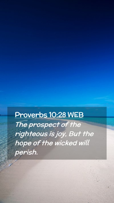 Picture 02 - Proverbs 10:28 WEB Mobile Phone Wallpaper - The prospect of the righteous is joy, But the - Mobile Bible Verse Wallpaper