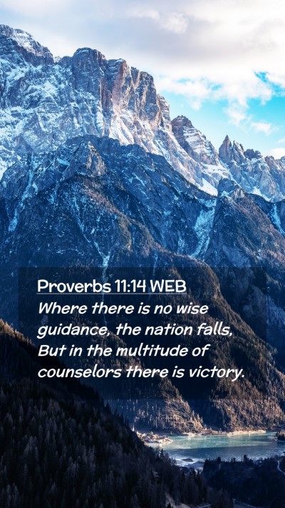 Picture 02 - Proverbs 11:14 WEB Mobile Phone Wallpaper - Where there is no wise guidance, the nation - Mobile Bible Verse Wallpaper