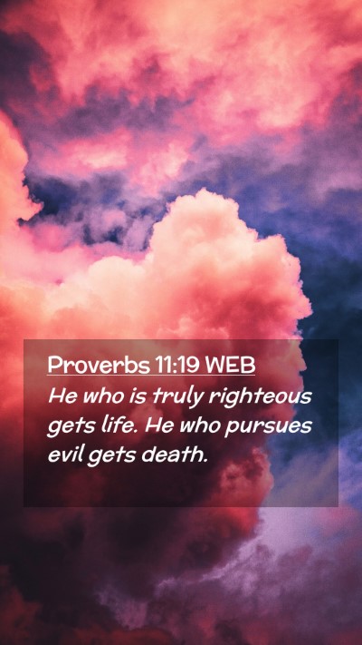 Picture 02 - Proverbs 11:19 WEB Mobile Phone Wallpaper - He who is truly righteous gets life. He who - Mobile Bible Verse Wallpaper