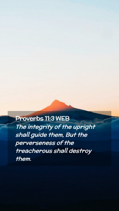 Picture 02 - Proverbs 11:3 WEB Mobile Phone Wallpaper - The integrity of the upright shall guide them, - Mobile Bible Verse Wallpaper