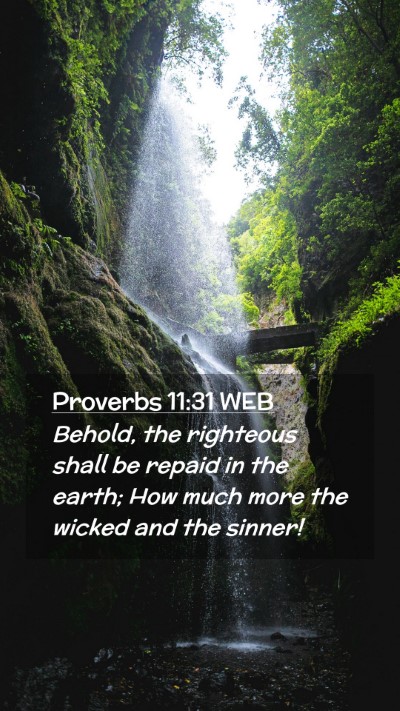 Picture 02 - Proverbs 11:31 WEB Mobile Phone Wallpaper - Behold, the righteous shall be repaid in the - Mobile Bible Verse Wallpaper