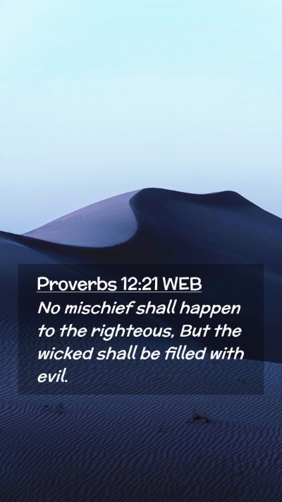 Picture 02 - Proverbs 12:21 WEB Mobile Phone Wallpaper - No mischief shall happen to the righteous, But - Mobile Bible Verse Wallpaper