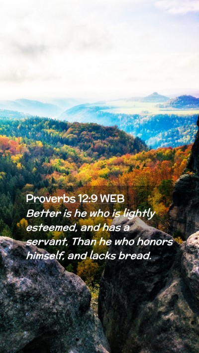 Picture 02 - Proverbs 12:9 WEB Mobile Phone Wallpaper - Better is he who is lightly esteemed, and has a - Mobile Bible Verse Wallpaper