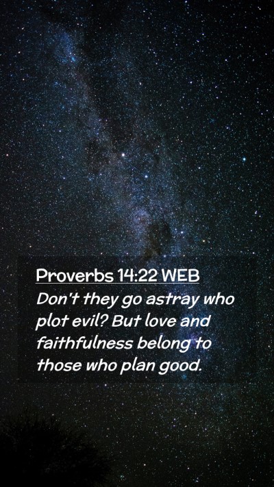 Picture 02 - Proverbs 14:22 WEB Mobile Phone Wallpaper - Don't they go astray who plot evil? But love and - Mobile Bible Verse Wallpaper