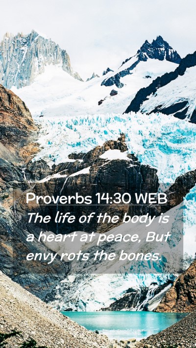 Picture 02 - Proverbs 14:30 WEB Mobile Phone Wallpaper - The life of the body is a heart at peace, But - Mobile Bible Verse Wallpaper