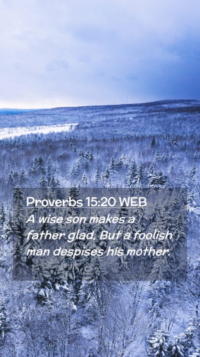 Picture 02 - Proverbs 15:20 WEB Mobile Phone Wallpaper - A wise son makes a father glad, But a foolish man - Mobile Bible Verse Wallpaper