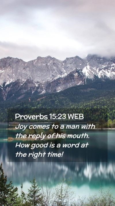 Picture 02 - Proverbs 15:23 WEB Mobile Phone Wallpaper - Joy comes to a man with the reply of his mouth. - Mobile Bible Verse Wallpaper