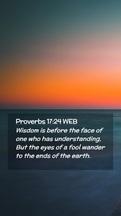Picture 02 - Proverbs 17:24 WEB Mobile Phone Wallpaper - Wisdom is before the face of one who has - Mobile Bible Verse Wallpaper