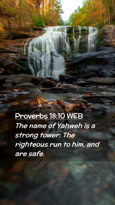 Picture 02 - Proverbs 18:10 WEB Mobile Phone Wallpaper - The name of Yahweh is a strong tower: The - Mobile Bible Verse Wallpaper
