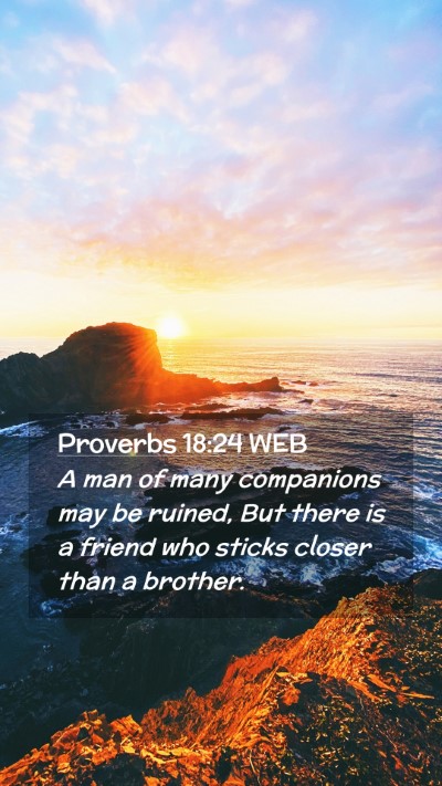 Picture 02 - Proverbs 18:24 WEB Mobile Phone Wallpaper - A man of many companions may be ruined, But there - Mobile Bible Verse Wallpaper