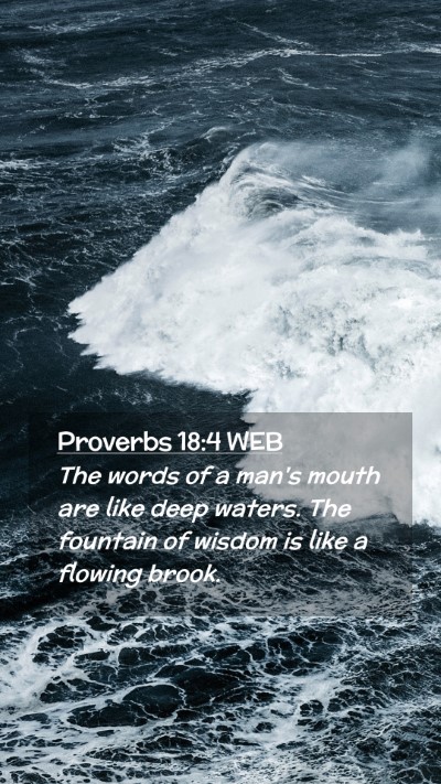 Picture 02 - Proverbs 18:4 WEB Mobile Phone Wallpaper - The words of a man's mouth are like deep waters. - Mobile Bible Verse Wallpaper