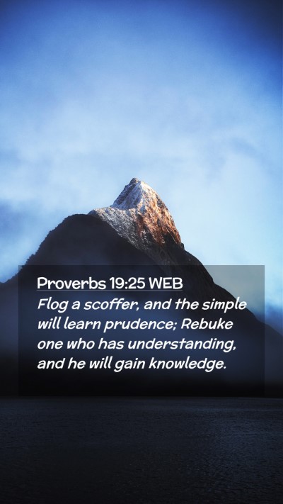 Picture 02 - Proverbs 19:25 WEB Mobile Phone Wallpaper - Flog a scoffer, and the simple will learn - Mobile Bible Verse Wallpaper
