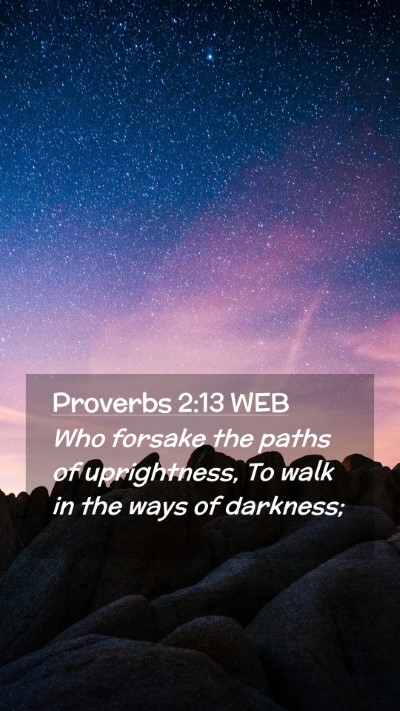 Picture 02 - Proverbs 2:13 WEB Mobile Phone Wallpaper - Who forsake the paths of uprightness, To walk in - Mobile Bible Verse Wallpaper
