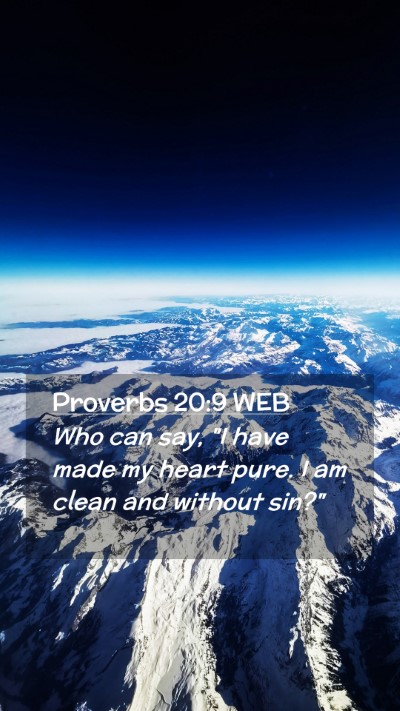 Picture 02 - Proverbs 20:9 WEB Mobile Phone Wallpaper - Who can say, 