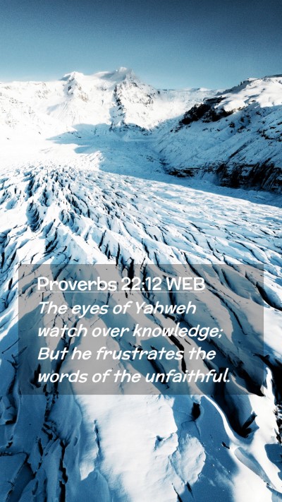 Picture 02 - Proverbs 22:12 WEB Mobile Phone Wallpaper - The eyes of Yahweh watch over knowledge; But he - Mobile Bible Verse Wallpaper