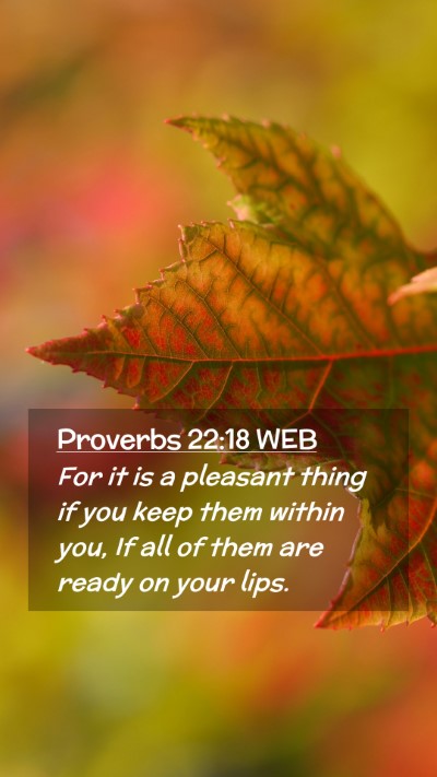 Picture 02 - Proverbs 22:18 WEB Mobile Phone Wallpaper - For it is a pleasant thing if you keep them - Mobile Bible Verse Wallpaper