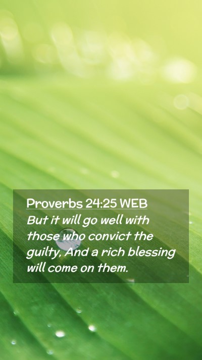 Picture 02 - Proverbs 24:25 WEB Mobile Phone Wallpaper - But it will go well with those who convict the - Mobile Bible Verse Wallpaper