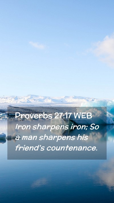 Picture 02 - Proverbs 27:17 WEB Mobile Phone Wallpaper - Iron sharpens iron; So a man sharpens his - Mobile Bible Verse Wallpaper