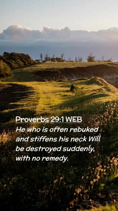 Picture 02 - Proverbs 29:1 WEB Mobile Phone Wallpaper - He who is often rebuked and stiffens his neck - Mobile Bible Verse Wallpaper