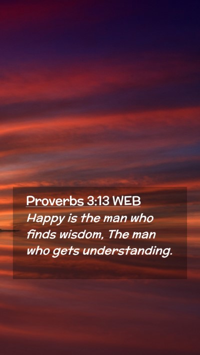 Picture 02 - Proverbs 3:13 WEB Mobile Phone Wallpaper - Happy is the man who finds wisdom, The man who - Mobile Bible Verse Wallpaper