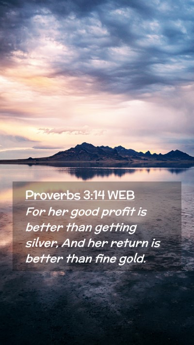 Picture 02 - Proverbs 3:14 WEB Mobile Phone Wallpaper - For her good profit is better than getting - Mobile Bible Verse Wallpaper