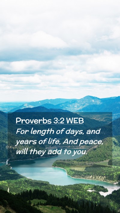 Picture 02 - Proverbs 3:2 WEB Mobile Phone Wallpaper - For length of days, and years of life, And peace, - Mobile Bible Verse Wallpaper