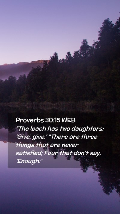 Picture 02 - Proverbs 30:15 WEB Mobile Phone Wallpaper - 