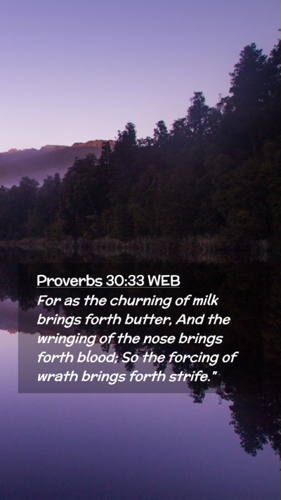 Picture 02 - Proverbs 30:33 WEB Mobile Phone Wallpaper - For as the churning of milk brings forth butter, - Mobile Bible Verse Wallpaper