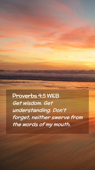 Picture 02 - Proverbs 4:5 WEB Mobile Phone Wallpaper - Get wisdom. Get understanding. Don't forget, - Mobile Bible Verse Wallpaper