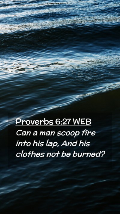 Picture 02 - Proverbs 6:27 WEB Mobile Phone Wallpaper - Can a man scoop fire into his lap, And his - Mobile Bible Verse Wallpaper
