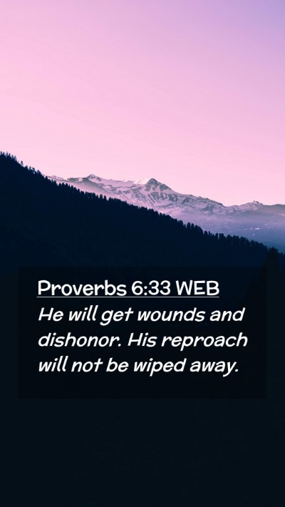 Picture 02 - Proverbs 6:33 WEB Mobile Phone Wallpaper - He will get wounds and dishonor. His reproach - Mobile Bible Verse Wallpaper