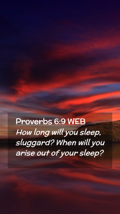 Picture 02 - Proverbs 6:9 WEB Mobile Phone Wallpaper - How long will you sleep, sluggard? When will you - Mobile Bible Verse Wallpaper