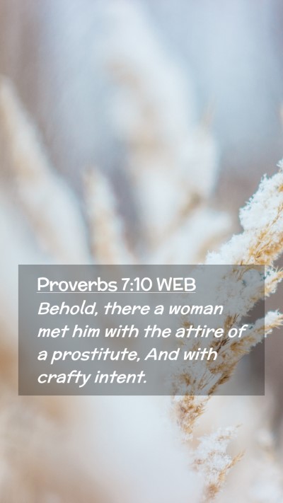 Picture 02 - Proverbs 7:10 WEB Mobile Phone Wallpaper - Behold, there a woman met him with the attire of - Mobile Bible Verse Wallpaper