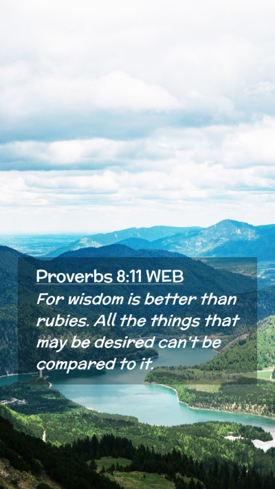 Picture 02 - Proverbs 8:11 WEB Mobile Phone Wallpaper - For wisdom is better than rubies. All the things - Mobile Bible Verse Wallpaper