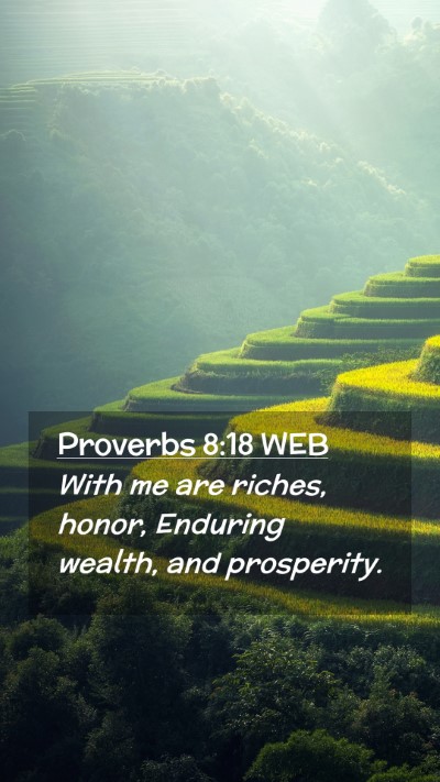 Picture 02 - Proverbs 8:18 WEB Mobile Phone Wallpaper - With me are riches, honor, Enduring wealth, and - Mobile Bible Verse Wallpaper