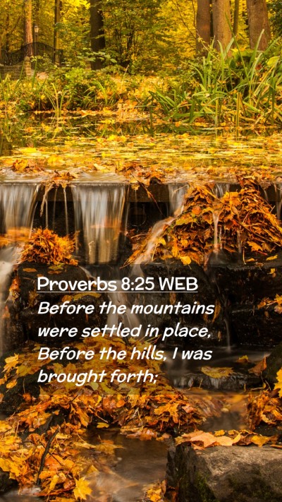 Picture 02 - Proverbs 8:25 WEB Mobile Phone Wallpaper - Before the mountains were settled in place, - Mobile Bible Verse Wallpaper