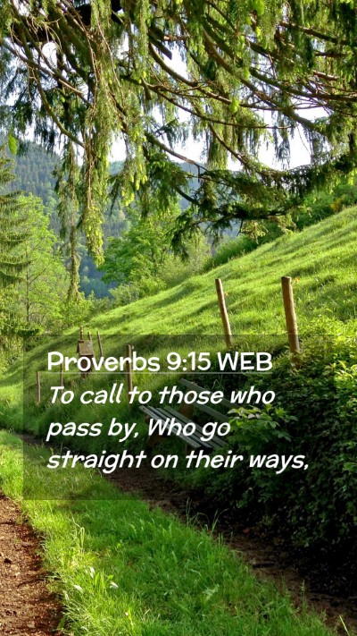 Picture 02 - Proverbs 9:15 WEB Mobile Phone Wallpaper - To call to those who pass by, Who go straight on - Mobile Bible Verse Wallpaper