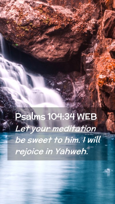 Picture 02 - Psalms 104:34 WEB Mobile Phone Wallpaper - Let your meditation be sweet to him. I will - Mobile Bible Verse Wallpaper