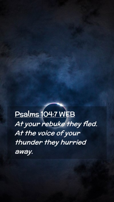 Picture 02 - Psalms 104:7 WEB Mobile Phone Wallpaper - At your rebuke they fled. At the voice of your - Mobile Bible Verse Wallpaper