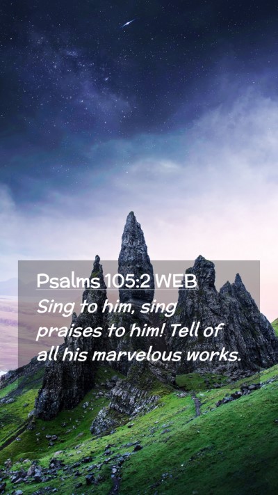 Picture 02 - Psalms 105:2 WEB Mobile Phone Wallpaper - Sing to him, sing praises to him! Tell of all his - Mobile Bible Verse Wallpaper