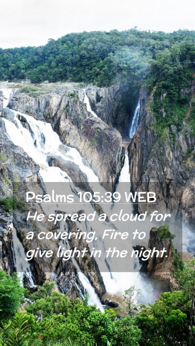 Picture 02 - Psalms 105:39 WEB Mobile Phone Wallpaper - He spread a cloud for a covering, Fire to give - Mobile Bible Verse Wallpaper