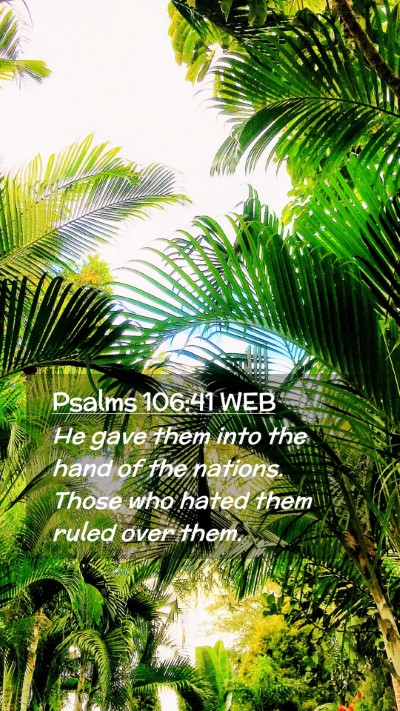 Picture 02 - Psalms 106:41 WEB Mobile Phone Wallpaper - He gave them into the hand of the nations. Those - Mobile Bible Verse Wallpaper