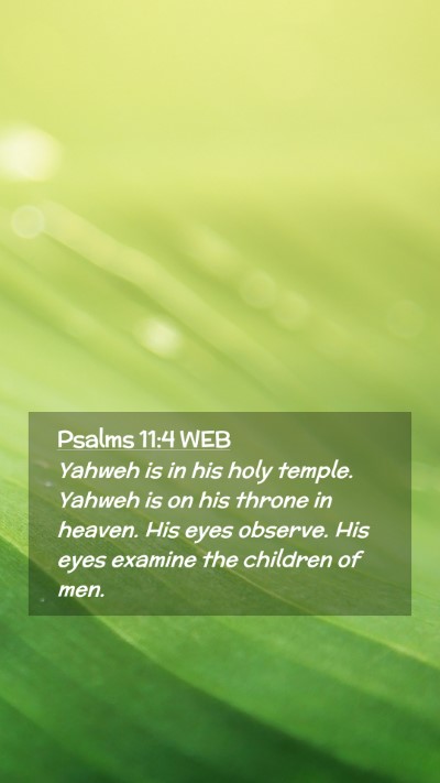 Picture 02 - Psalms 11:4 WEB Mobile Phone Wallpaper - Yahweh is in his holy temple. Yahweh is on his - Mobile Bible Verse Wallpaper