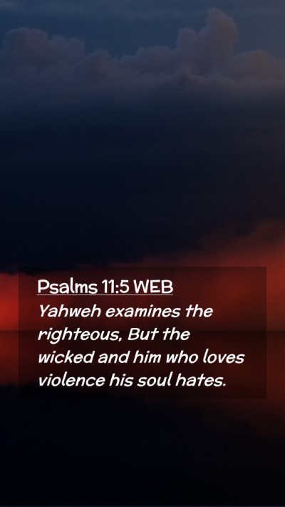 Picture 02 - Psalms 11:5 WEB Mobile Phone Wallpaper - Yahweh examines the righteous, But the wicked and - Mobile Bible Verse Wallpaper