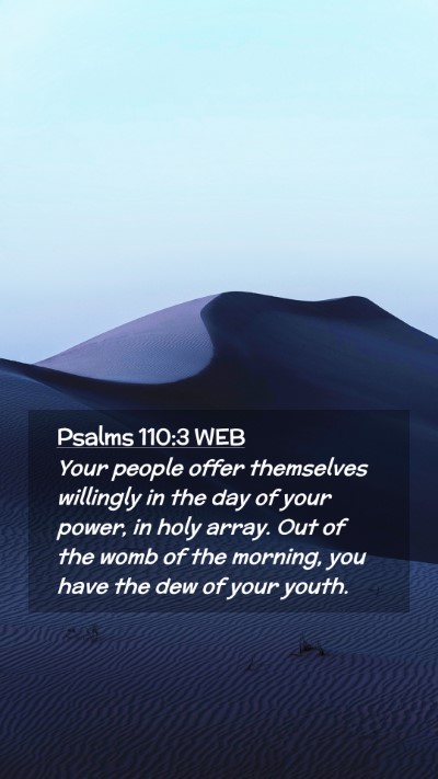 Picture 02 - Psalms 110:3 WEB Mobile Phone Wallpaper - Your people offer themselves willingly in the day - Mobile Bible Verse Wallpaper