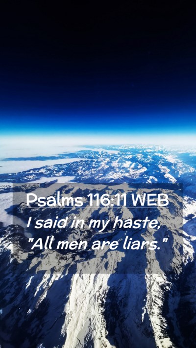 Picture 02 - Psalms 116:11 WEB Mobile Phone Wallpaper - I said in my haste, 