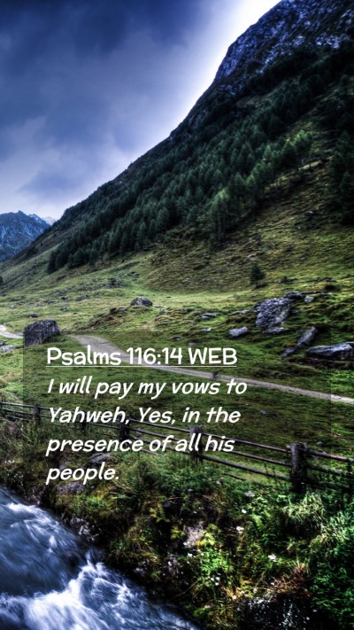 Picture 02 - Psalms 116:14 WEB Mobile Phone Wallpaper - I will pay my vows to Yahweh, Yes, in the - Mobile Bible Verse Wallpaper