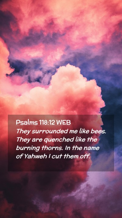 Picture 02 - Psalms 118:12 WEB Mobile Phone Wallpaper - They surrounded me like bees. They are quenched - Mobile Bible Verse Wallpaper